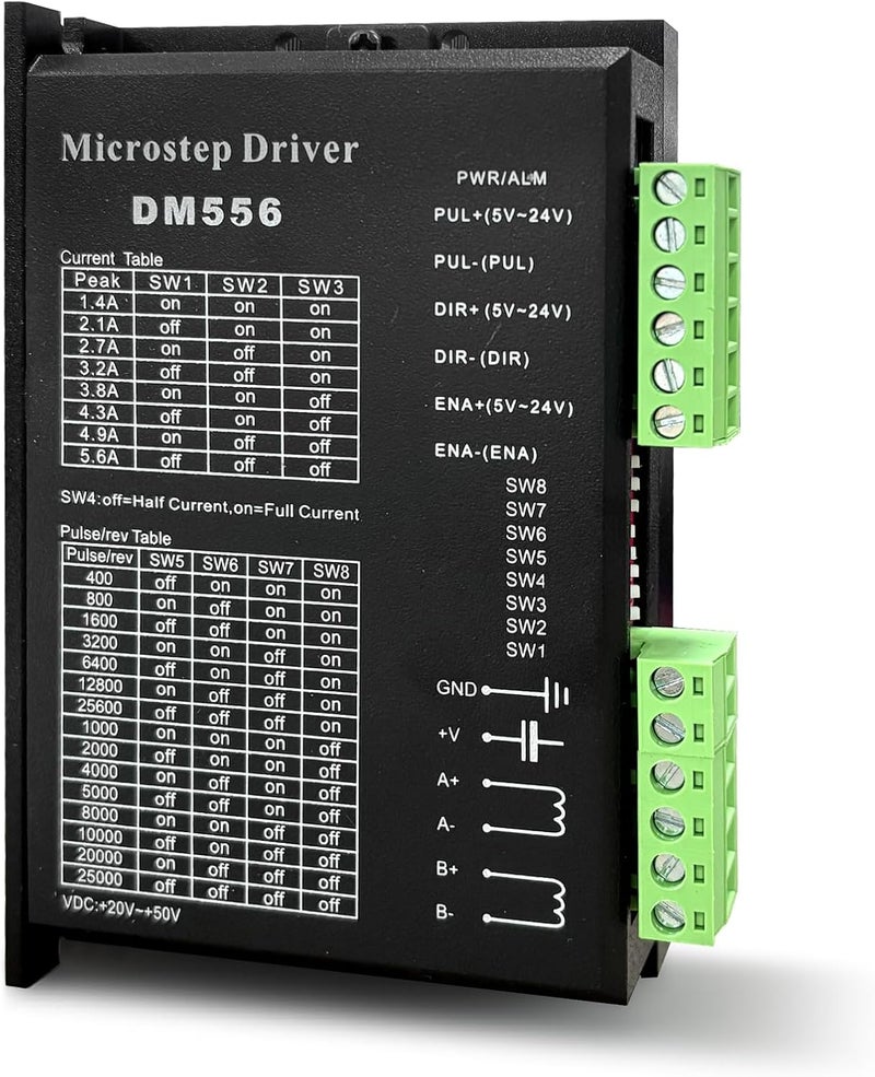 EBYSAICO CNC Digital Stepper Motor Driver DM556 Stepper Motor DM556 DC20-50V 5.6A 2-Phase 128 Subdivision for Nema17/23/34/42/57 Stepper Motors - Image 1